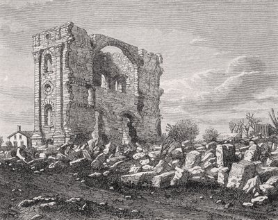 Ruines du temple mormon, Nauvoo, Illinois, dans les années 1850, de 